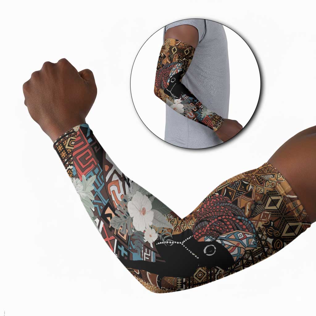 Beautiful Black Woman Arm Sleeves African Tribal Pattern
