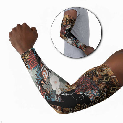 Beautiful Black Woman Arm Sleeves African Tribal Pattern