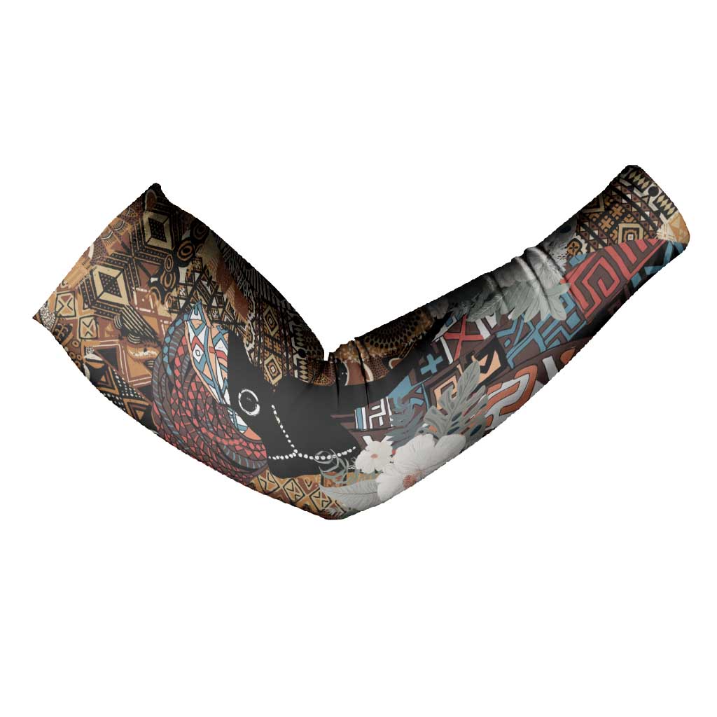 Beautiful Black Woman Arm Sleeves African Tribal Pattern