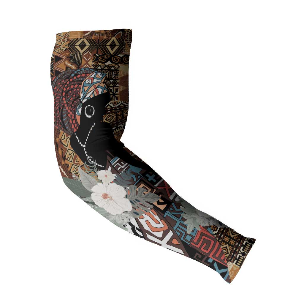 Beautiful Black Woman Arm Sleeves African Tribal Pattern