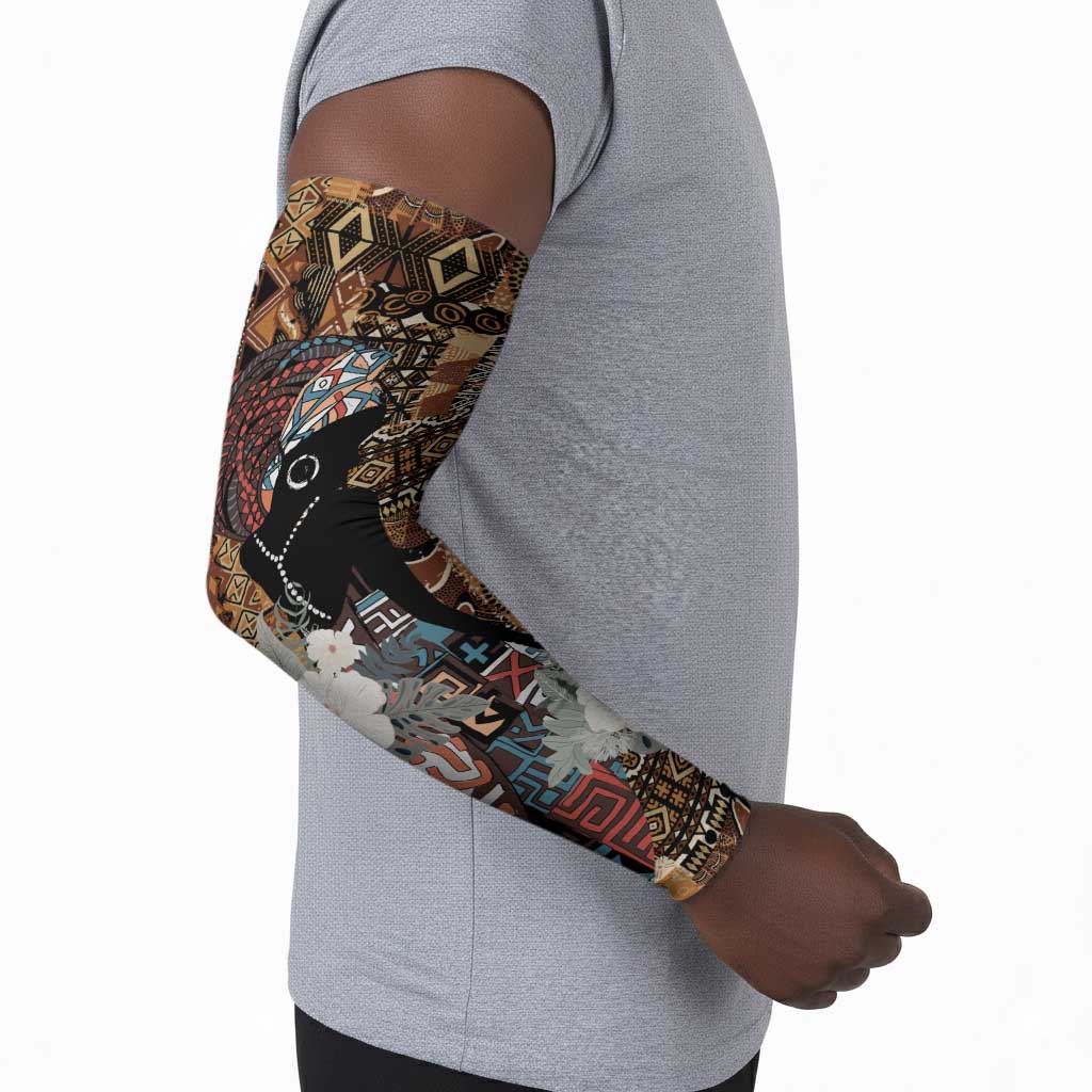 Beautiful Black Woman Arm Sleeves African Tribal Pattern