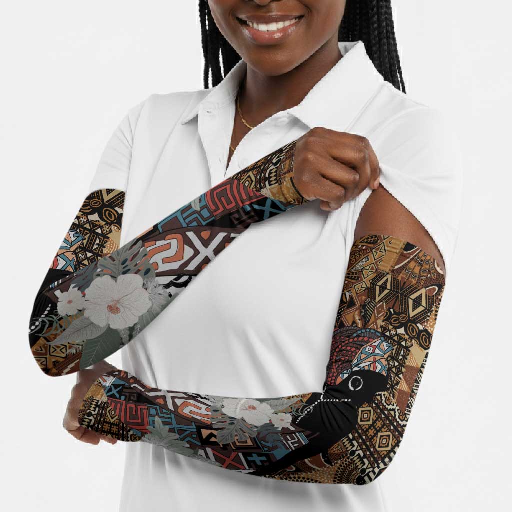 Beautiful Black Woman Arm Sleeves African Tribal Pattern