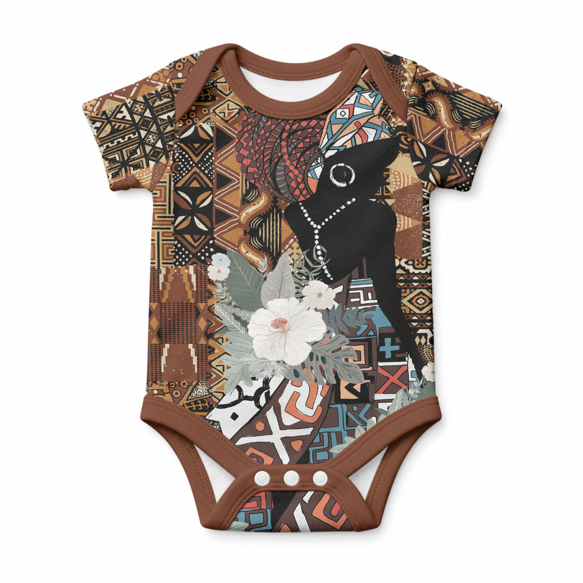 Beautiful Black Woman Baby Onesie African Tribal Pattern
