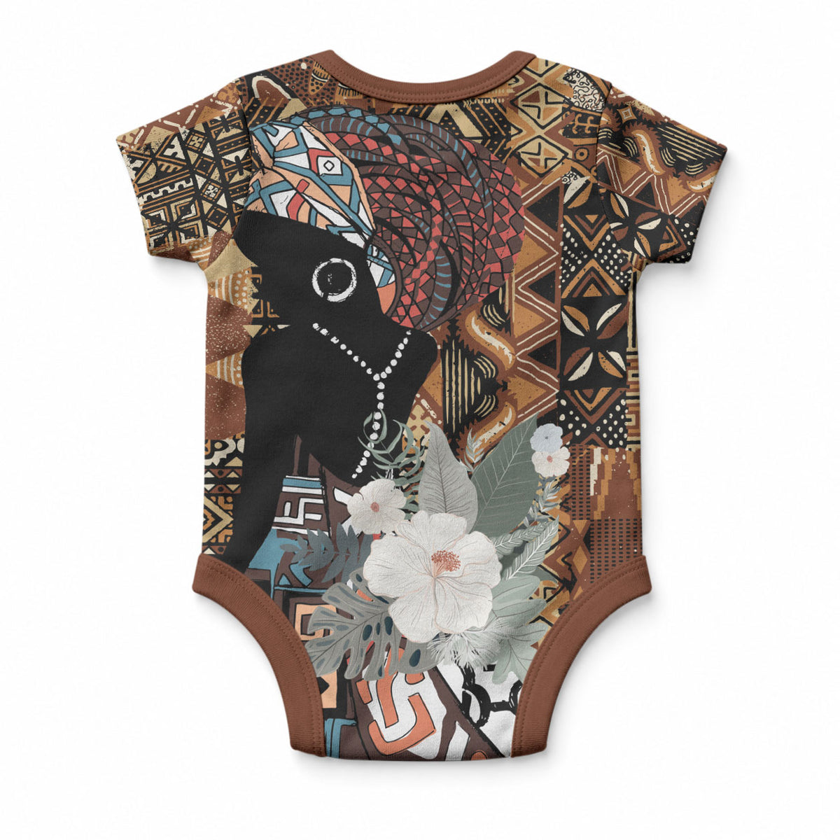 Beautiful Black Woman Baby Onesie African Tribal Pattern