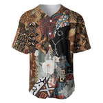 Beautiful Black Woman Baseball Jersey African Tribal Pattern