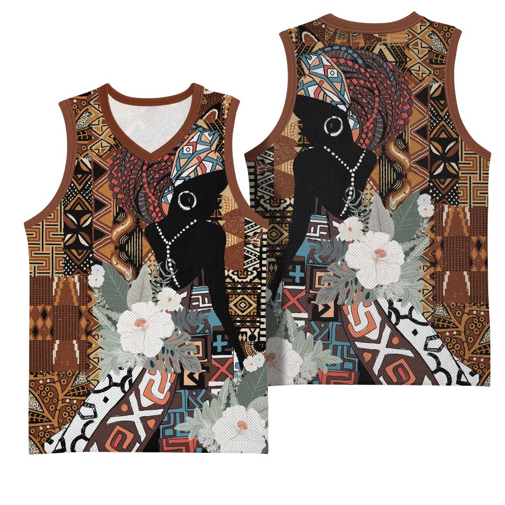 Beautiful Black Woman Basketball Jersey African Tribal Pattern LT9