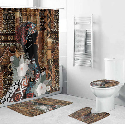 Beautiful Black Woman Bathroom Set African Tribal Pattern