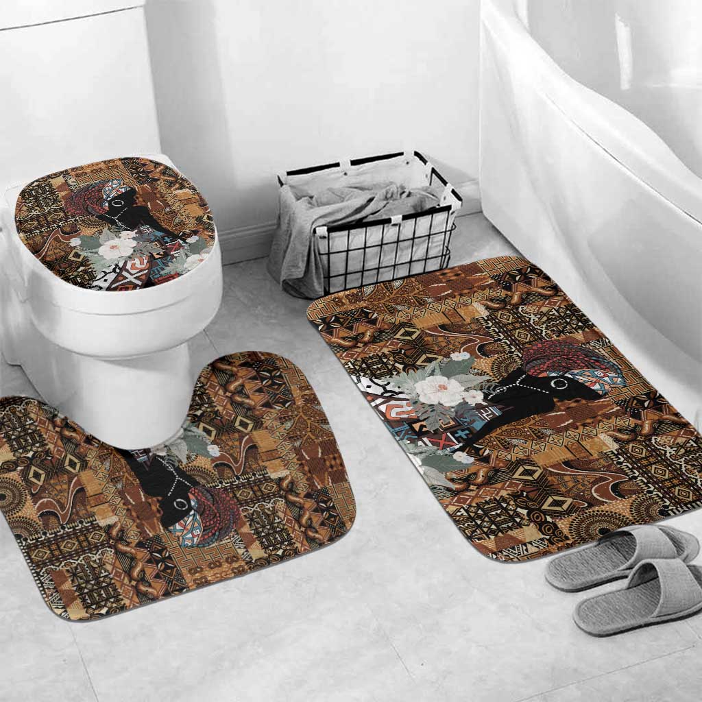 Beautiful Black Woman Bathroom Set African Tribal Pattern