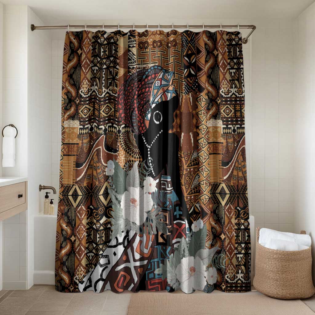 Beautiful Black Woman Bathroom Set African Tribal Pattern