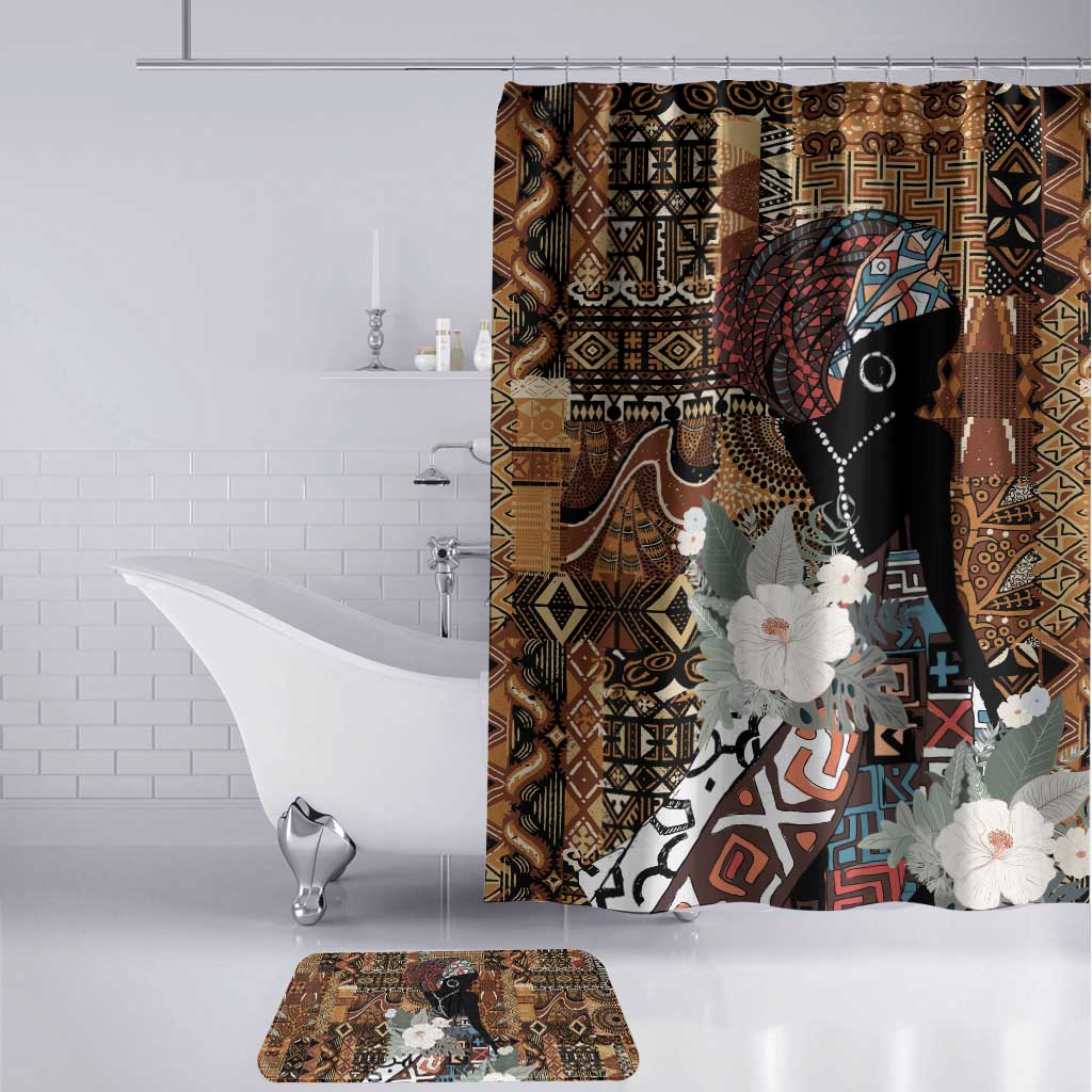 Beautiful Black Woman Bathroom Set African Tribal Pattern