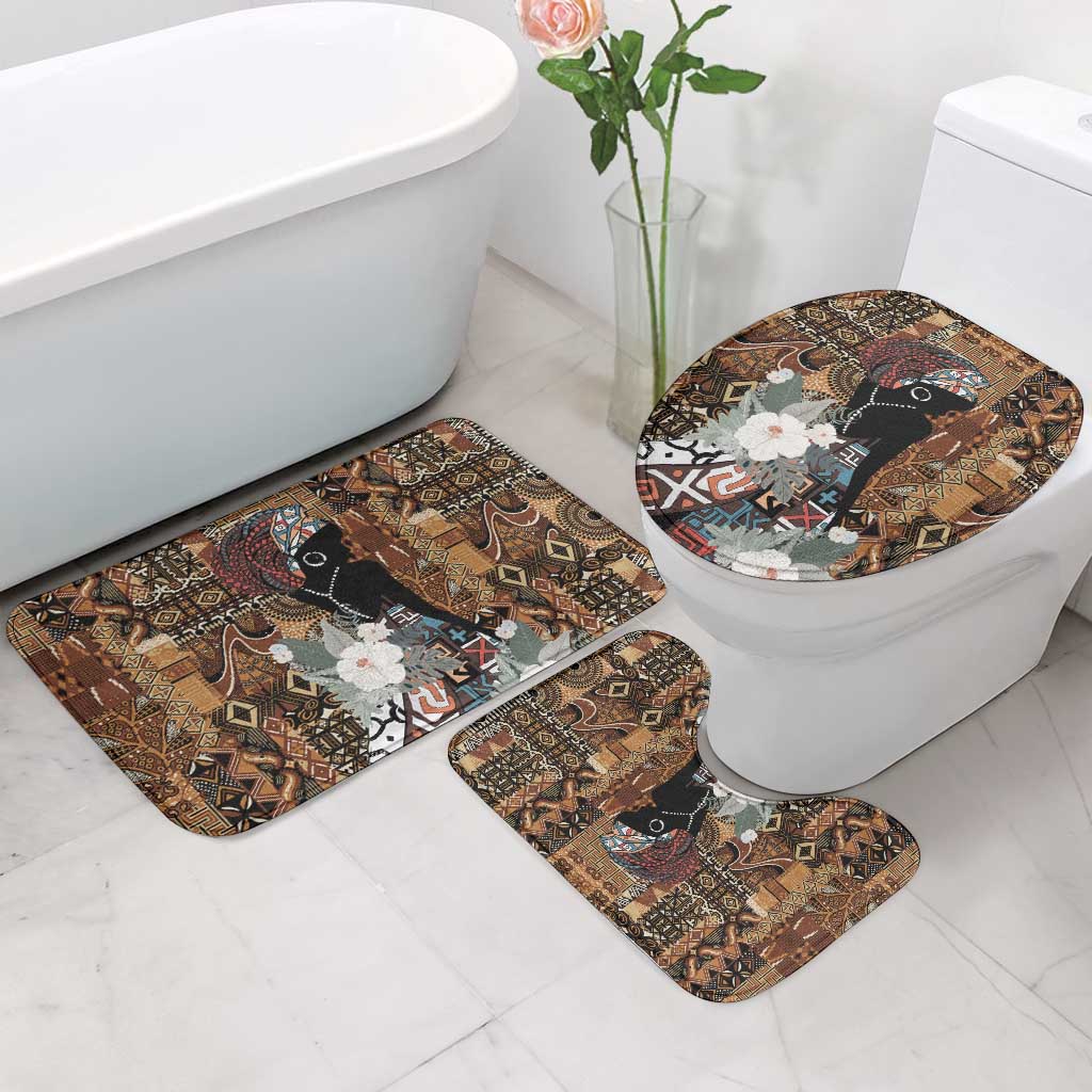 Beautiful Black Woman Bathroom Set African Tribal Pattern
