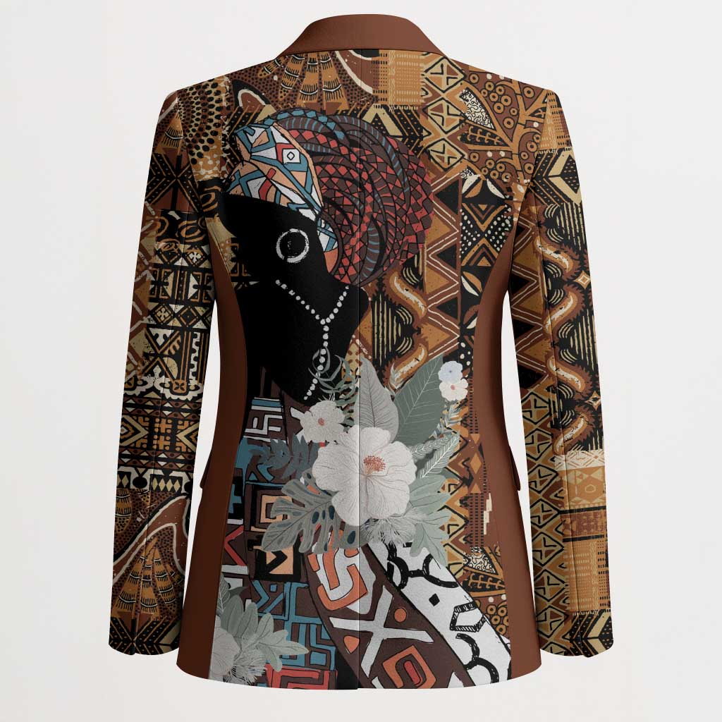 Beautiful Black Woman Blazer African Tribal Pattern