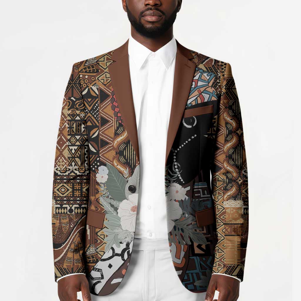Beautiful Black Woman Blazer African Tribal Pattern
