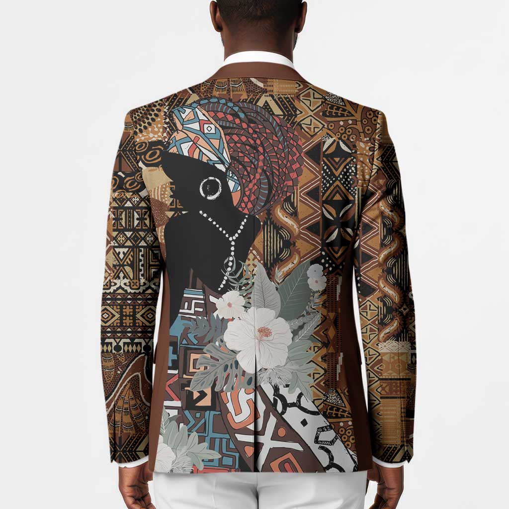 Beautiful Black Woman Blazer African Tribal Pattern
