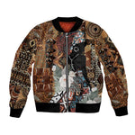 Beautiful Black Woman Bomber Jacket African Tribal Pattern