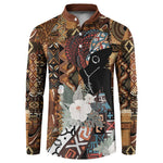 Beautiful Black Woman Button Sweatshirt African Tribal Pattern