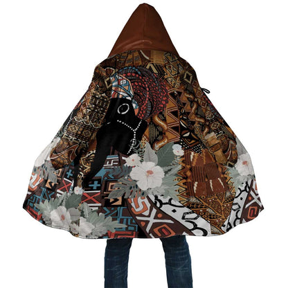 Beautiful Black Woman Cloak African Tribal Pattern
