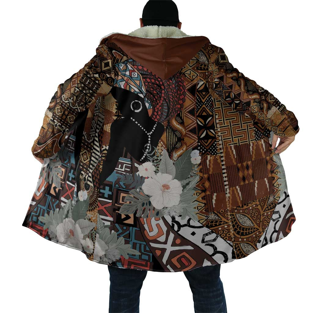 Beautiful Black Woman Cloak African Tribal Pattern