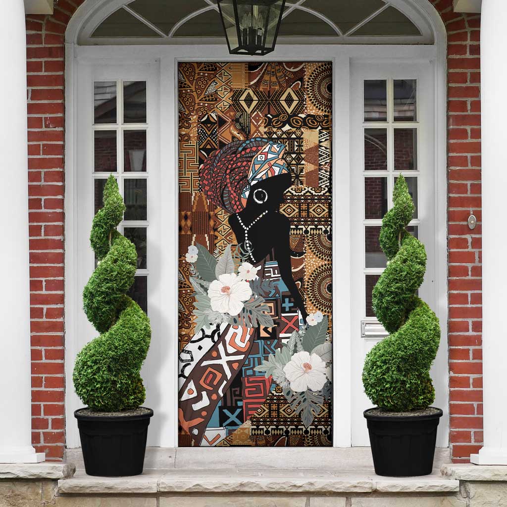 Beautiful Black Woman Door Cover African Tribal Pattern