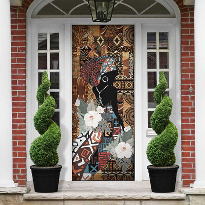 Beautiful Black Woman Door Cover African Tribal Pattern