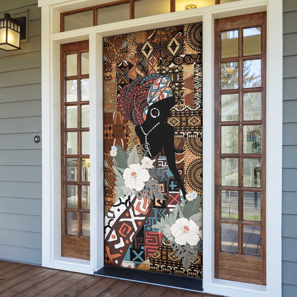 Beautiful Black Woman Door Cover African Tribal Pattern