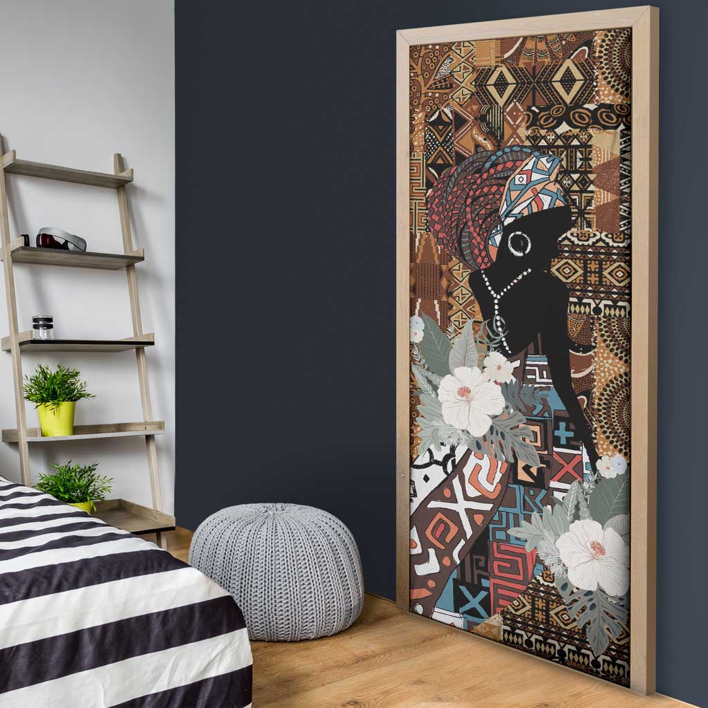 Beautiful Black Woman Door Cover African Tribal Pattern