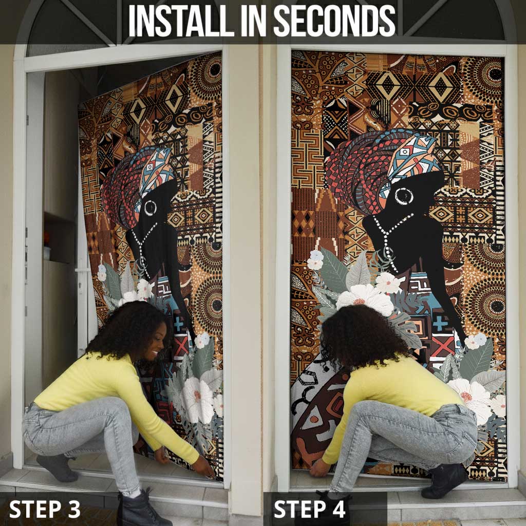 Beautiful Black Woman Door Cover African Tribal Pattern