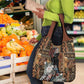 Beautiful Black Woman Grocery Bag African Tribal Pattern