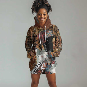 Beautiful Black Woman Hoodie Dress African Tribal Pattern