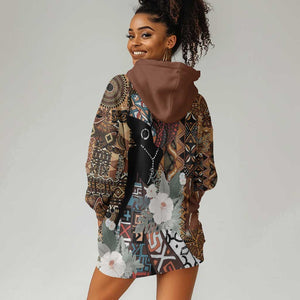 Beautiful Black Woman Hoodie Dress African Tribal Pattern