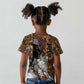 Beautiful Black Woman Kid T shirt African Tribal Pattern