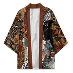 Beautiful Black Woman Kimono African Tribal Pattern