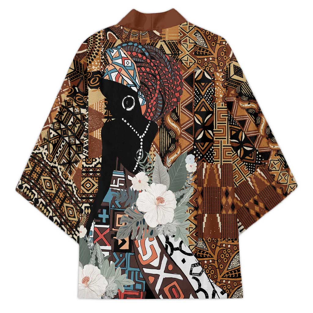 Beautiful Black Woman Kimono African Tribal Pattern