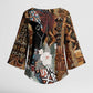 Beautiful Black Woman Kimono Sleeve Blouse African Tribal Pattern