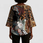 Beautiful Black Woman Kimono Sleeve Blouse African Tribal Pattern