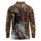 Beautiful Black Woman Long Sleeve Polo Shirt African Tribal Pattern