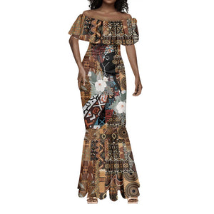 Beautiful Black Woman Mermaid Dress African Tribal Pattern