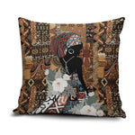 Beautiful Black Woman Pillow Cover African Tribal Pattern