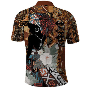 Beautiful Black Woman Polo Shirt African Tribal Pattern