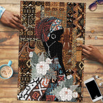 Beautiful Black Woman Puzzle African Tribal Pattern