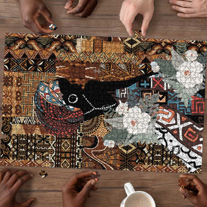Beautiful Black Woman Puzzle African Tribal Pattern