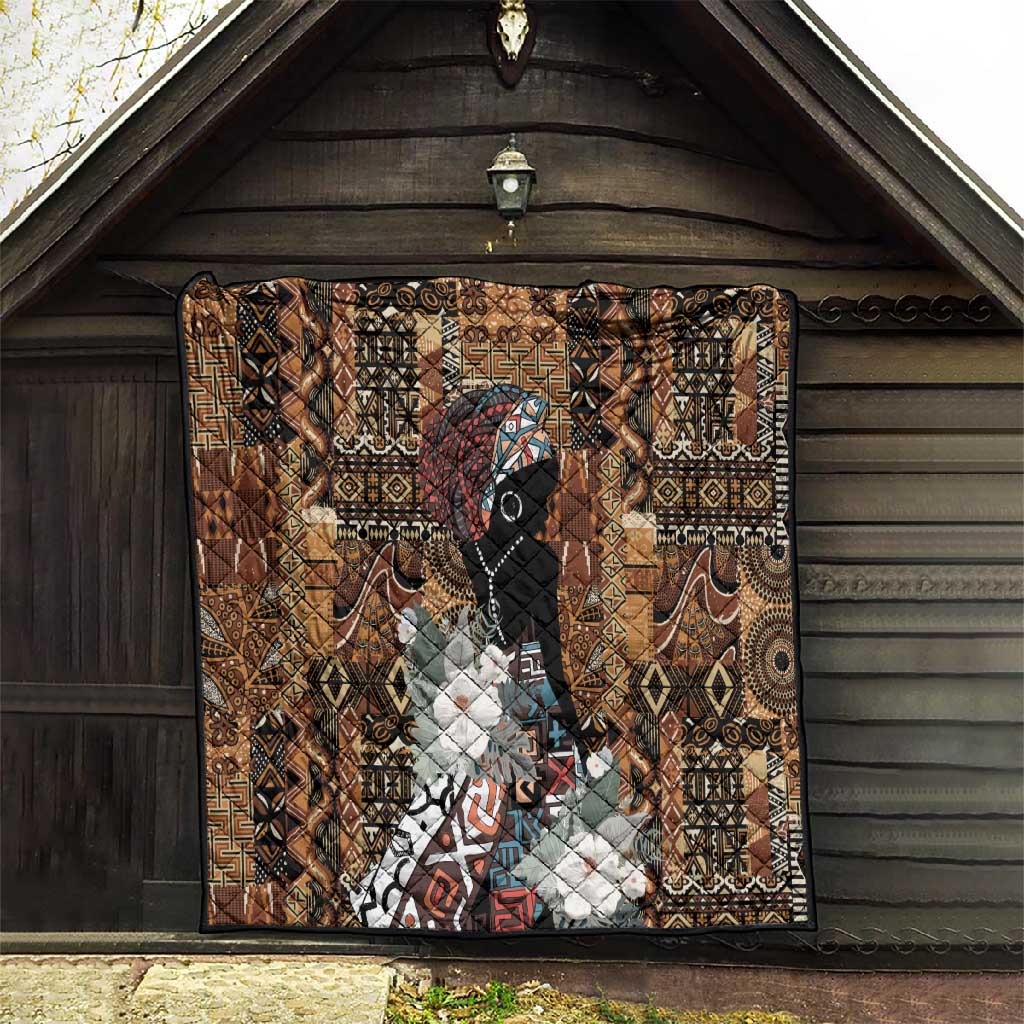 Beautiful Black Woman Quilt African Tribal Pattern