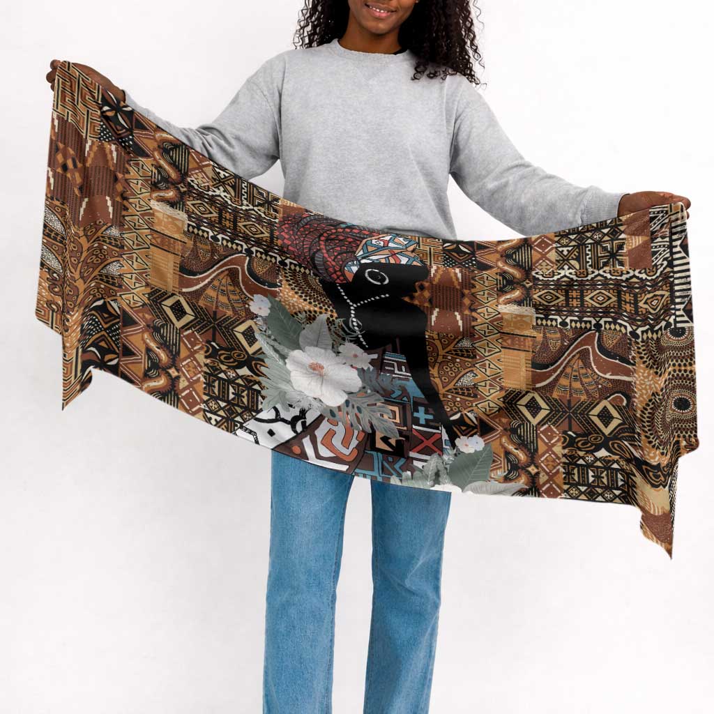 Beautiful Black Woman Simple Headwrap African Tribal Pattern