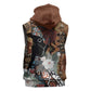 Beautiful Black Woman Sleeveless Zip Hoodie African Tribal Pattern - African Pride