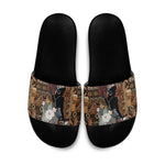 Beautiful Black Woman Slide Sandals African Tribal Pattern