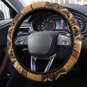 Beautiful Black Woman Steering Wheel Cover African Tribal Pattern