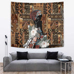 Beautiful Black Woman Tapestry African Tribal Pattern