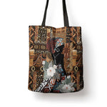 Beautiful Black Woman Tote Bag African Tribal Pattern