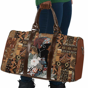 Beautiful Black Woman Travel Bag African Tribal Pattern