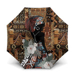 Beautiful Black Woman Umbrella African Tribal Pattern